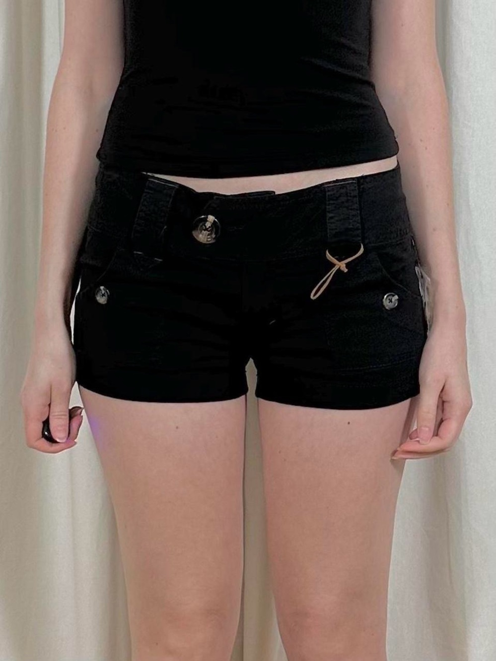 Low Rise Button Shorts - Picture 2 of 8